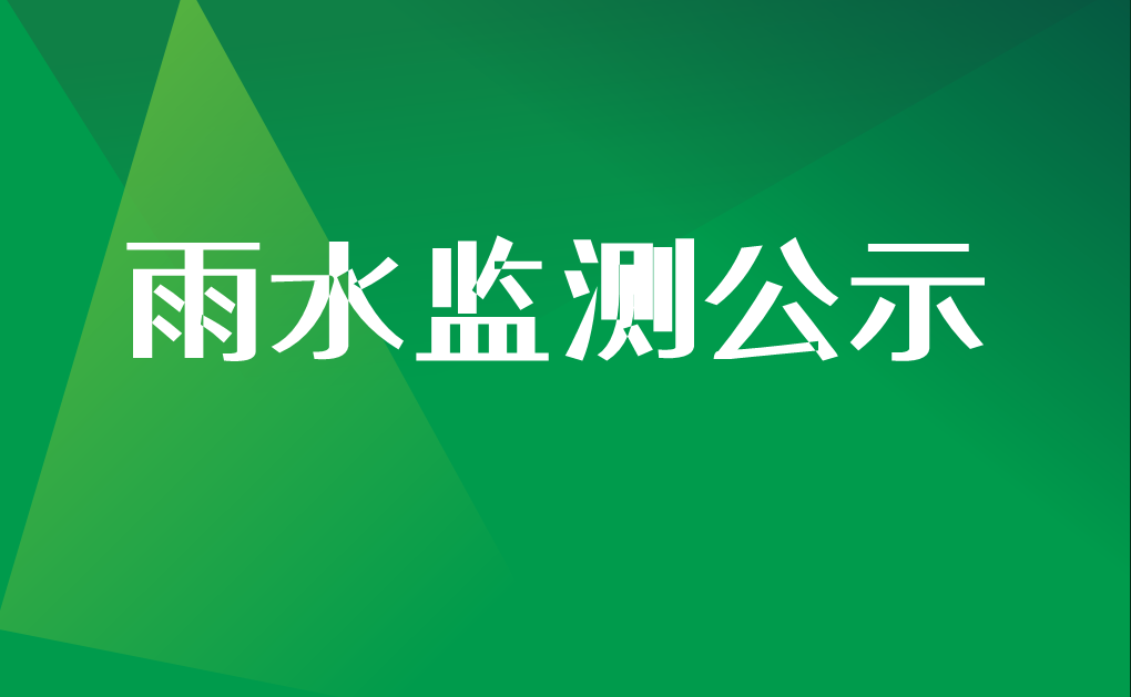 2024年第一季度雨水监测结果公示